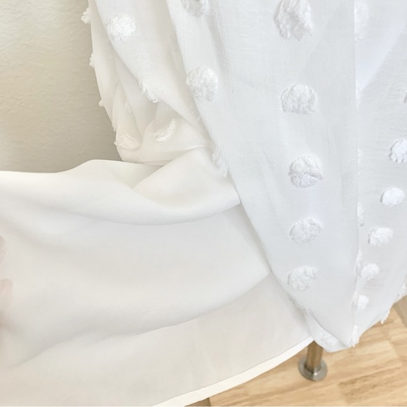 ☀️ [PRICE FIRM] SABO Miliano Illusion Mesh Panel Dot Textured Maxi Dress White - Picture 10 of 15